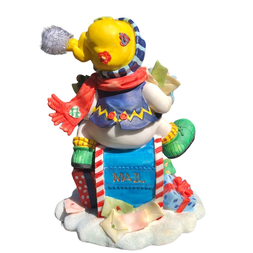 SNOWMAN FIGURE VINTAGE COLECTION CHRISTMAS PORCELANITE 7" WITH GIFTS TO SANTA WG - Picture 3 of 4